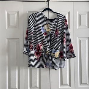 Signature Studio striped and floral blouse